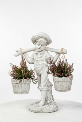 Figuur Wit Bloempot Plantenbak Decoratie Beeld Bloempotten Tuin