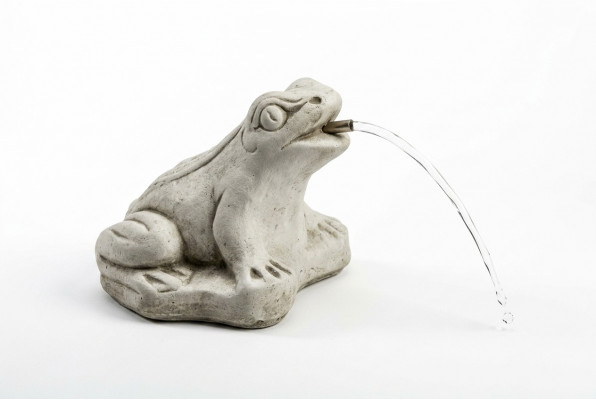 Tuinbeeld "Kikker Fontein" 20cm Vijverfiguur Mensen Steengips