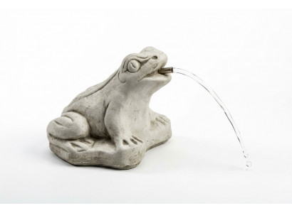 Tuinbeeld "Kikker Fontein" 20cm Vijverfiguur Mensen Steengips