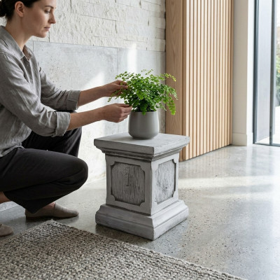 Decoratie zuil zuilen steen antieke stijl Romeins wit decor standaard sokkel