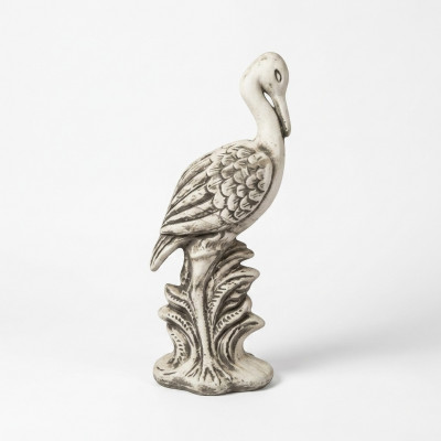 Tuindecoratie Kraanvogel Terras Steen Figuren Beeld Standbeeld Sculptuur