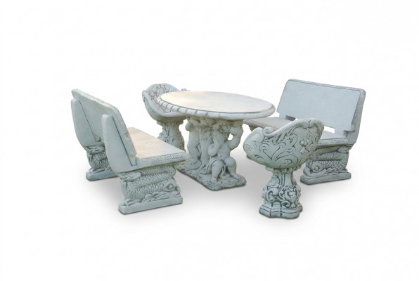 Stoelen Stoel Fauteuil Tuin Meubels Troon Steen Figuur Standbeeld Antieke Stijl