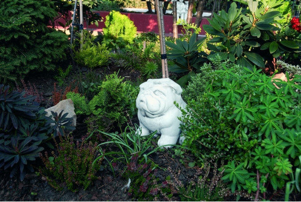 Tuindecoratie Hond Terras Steen Figuren Decoratieve Figuur Wit Standbeeld