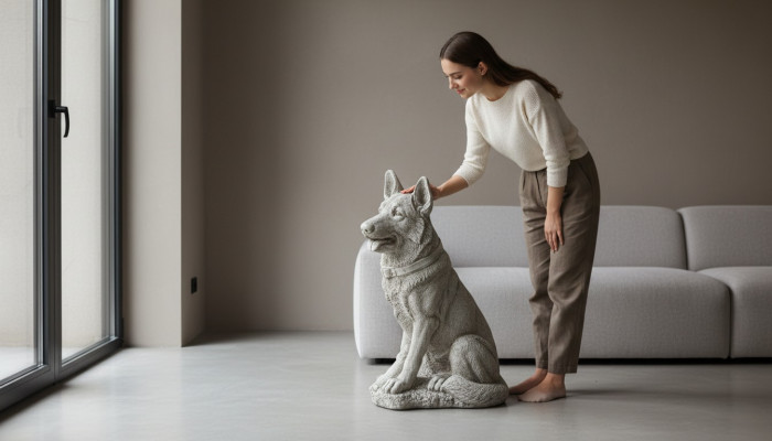 Tuindecoratie Duitse herder Terras Stenen Figuren Figuur