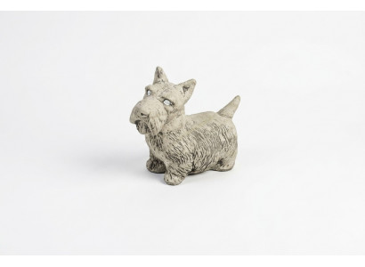 Tuindecoratie Hond Terras Stenen Figuren Decoratief Wit Standbeeld Figuur