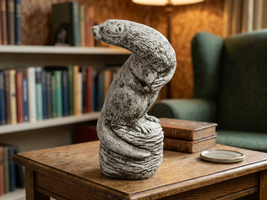 Tuindecoratie Bunzing Terras Steen Figuren Beeld Decoratie