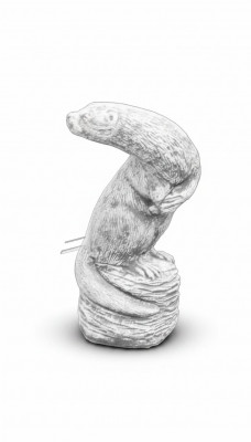 Tuindecoratie Bunzing Terras Steen Figuren Beeld Decoratie