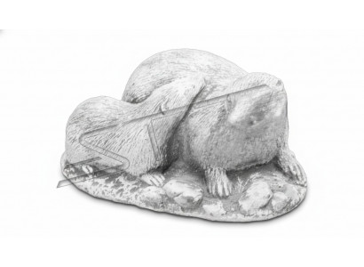 Tuindecoratie Fretten Terras Steenfiguren Figuur Wit Natuur Standbeeld