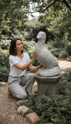 Tuindecoratie Eend Terras Steen Figuren Figuur Standbeeld Decoratie Sculptuur