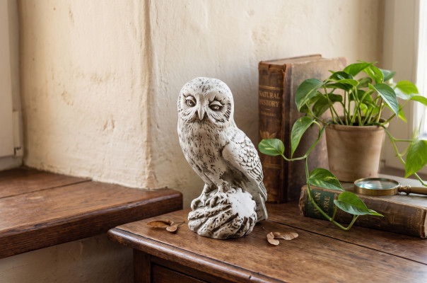 Tuindecoratie Uil Terras Steen Figuur Figuur Decoratie Standbeeld