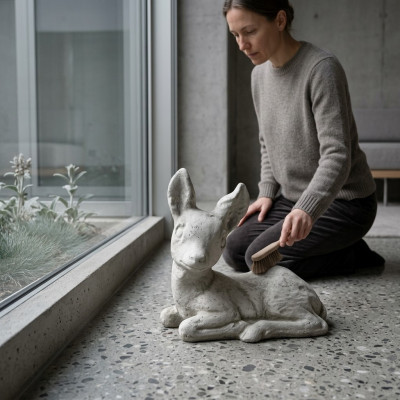 Tuindecoratie Bambi Terras Steen Figuren Beeld Deco Standbeeld
