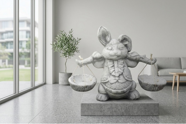 Tuindecoratie Konijn Terras Steen Figuren Figuur Decoratieve Natuur Standbeeld