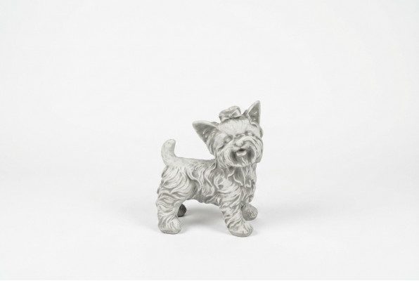 Tuindecoratie Hond Wit Terras Steen Figuren Decoratief Standbeeld Figuur