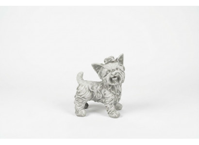 Tuindecoratie Hond Wit Terras Steen Figuren Decoratief Standbeeld Figuur