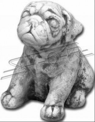 Tuindecoratie Hond Terras Steen Figuur Figuren Wit Decoratief Beeld