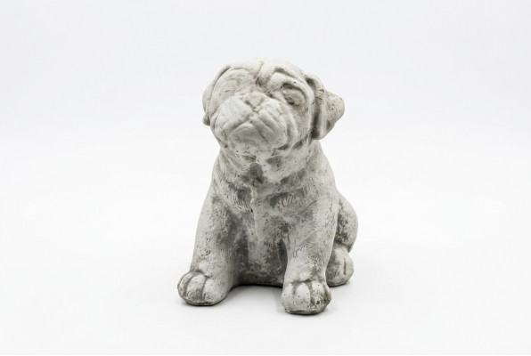 Tuindecoratie Hond Terras Steen Figuur Figuren Wit Decoratief Beeld