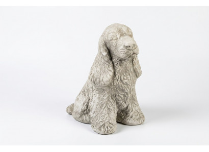 Tuindecoratie Witte Hond Terras Steen Figuur Beelden Decoratief Standbeeld