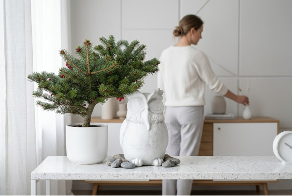 Tuindecoratie Uil Terras Steen Decoratieve Figuren Natuur Standbeeld