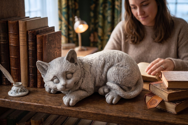 Decoratieve tuindecoratie Kat terrasstenen figuren figuur standbeeld