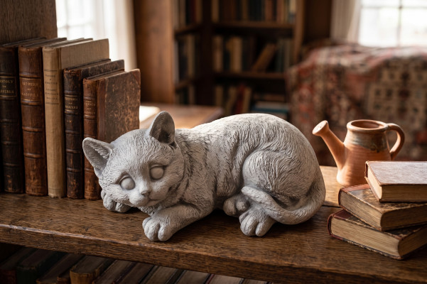 Decoratieve tuindecoratie Kat terrasstenen figuren figuur standbeeld