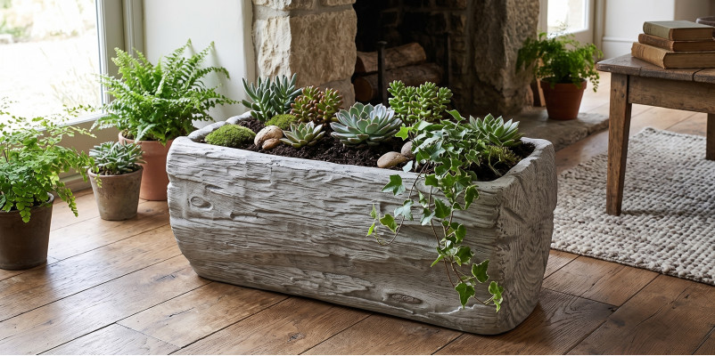 Bloempotten Doos Pot Decoratieve Bloempotten XXL Beton Tuin Terras
