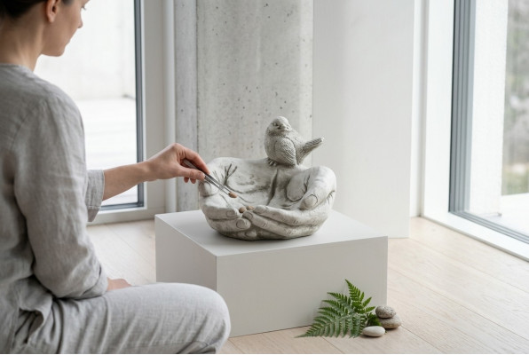 Vogel drinkbak beeld ontwerp figuur standbeeld tuindecoratie figuren beelden