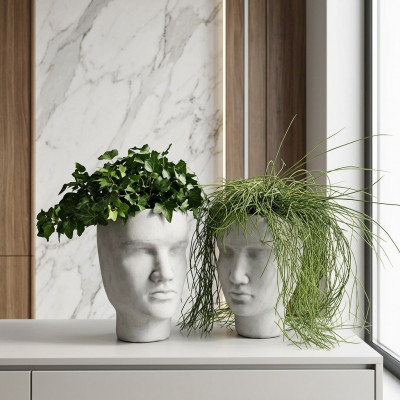 Ontwerp Bloempot Top Plantenbak Vaas Figuur Potten Decoratie Gezicht Sculptuur