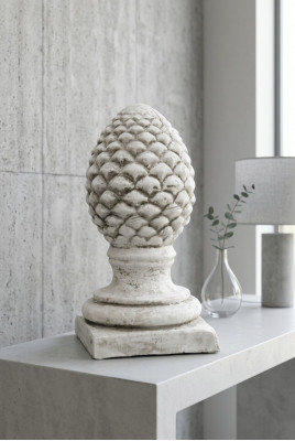 Bloemenzuilstandaard voor tuinterras natuurlijke decoratie zuilen wit beeld.