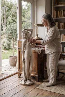 Vrouw 98cm sculptuur ontwerp figuur standbeeld tuin figuren beelden