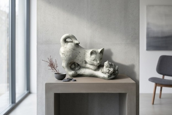 Tuindecoratie Kattenstandbeeld Sculptuur Figuren Wit Beeldhouwwerk Ontwerp