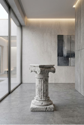 Decoratiezuil Kolommen Steen Antieke Stijl Romeinse Decoratie Witte Stand Sokkel