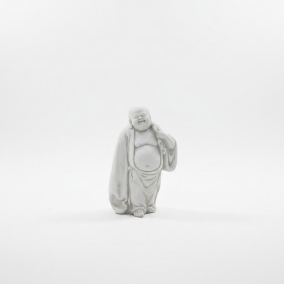 Blije Boeddha-beeldfiguur voor in de tuin, beeldjes, standbeelden, sculptuur, sculpturen