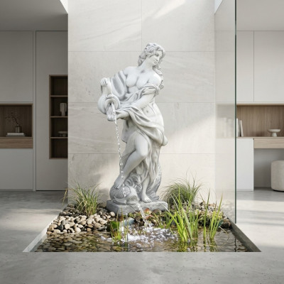Tuinbeeld "Vrouw Fontaine"140cm Vijverbeeld Mensen Steen gegoten