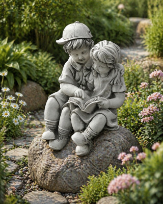 40cm Deco Sculptuur Ontwerp Figuur Standbeeld Tuin Figuren Grijs Natuur Beelden