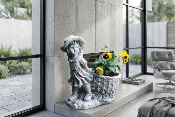 40 cm decoratieve sculptuur ontwerp figuur standbeeld tuin grijs figuren natuur standbeelden