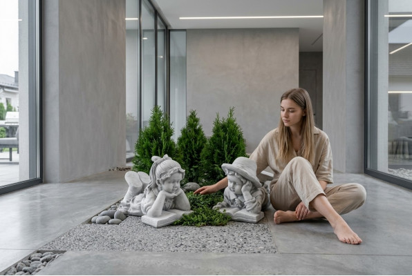 33cm Decoratieve sculptuur ontwerp figuur standbeeld tuin figuren standbeelden sculpturen