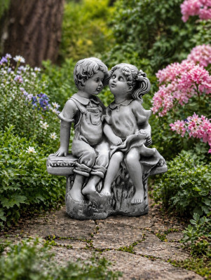 40 cm decoratieve sculptuur ontwerp figuur standbeeld grijs tuinfiguren natuur standbeelden