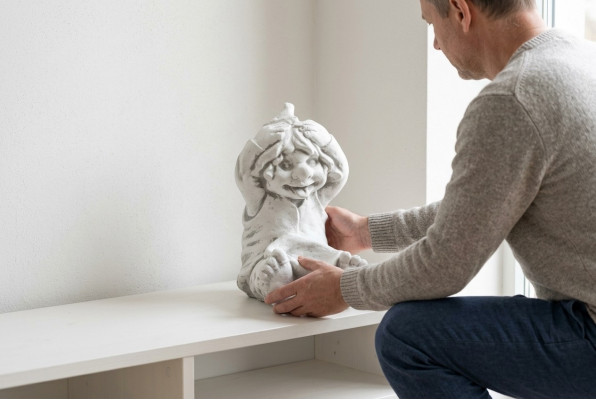 Beeld Figuur Gekke Jongen Tuindecoratie Sculptuur Figuren