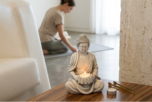 Buddha beeld waxinelicht kaarsenstandaard Groot beeld tuin