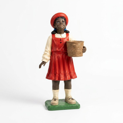 Ontwerp Zwarte Kind Meisje Figuur Standbeeld Sculptuur Figuren Sculpturen Decoratie 7061