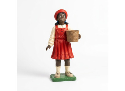 Ontwerp Zwarte Kind Meisje Figuur Standbeeld Sculptuur Figuren Sculpturen Decoratie 7061