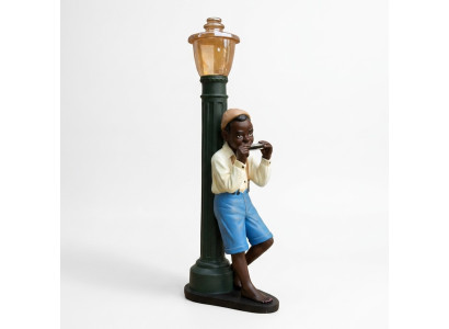 Ontwerp jongen met mondharmonica figuur standbeeld sculptuur beeldjes sculpturen 7078 Nieuw