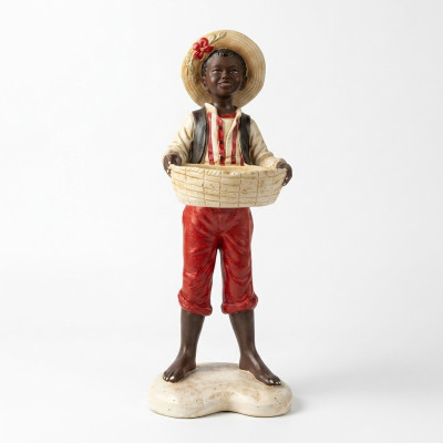 Ontwerp jongen met mand figuur standbeeld sculptuur figuren sculpturen decoratie 7087