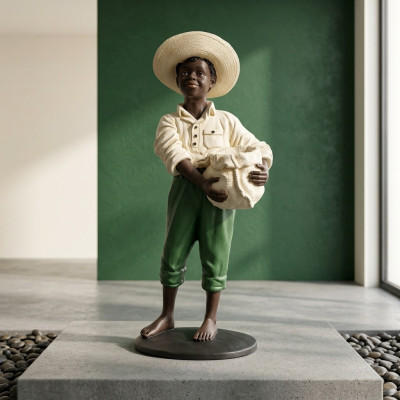 Ontwerp jongen met tas figuur standbeeld sculptuur figuren sculpturen decoratie 7088