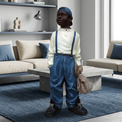 Ontwerp jongen met tas II figuur standbeeld sculptuur figuren sculpturen decoratie 7089