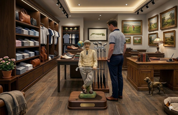 Ontwerp Golfspeler Figuur Standbeeld Sculptuur Figuren Sculpturen Decoratie Deco 7610