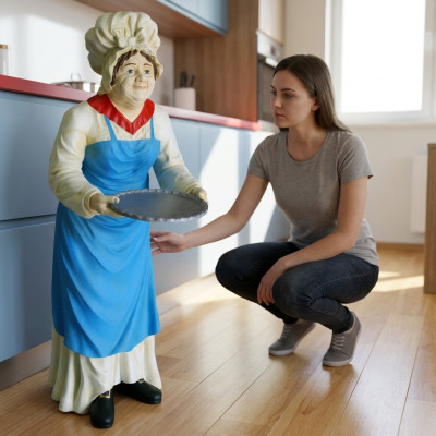 Serviesstandaard Grootmoederfiguur Standbeeld Sculptuur Beelden Decoratie