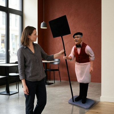 Schild Restaurant Figur Statue Skulptur Figuren Skulpturen Dekoration Deko 182cm  Bord Restaurant Figuur Standbeeld Sculptuur Figuren Sculpturen Decoratie Deco 182cm