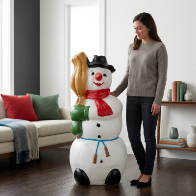 Ontwerp Sneeuwpop Figuur Standbeeld Sculptuur Figuren Sculpturen Decoratie Deco 8847