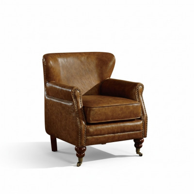 Chesterfield oorfauteuil bruin lederen zitgroep fauteuil bank lederen sofa nieuw